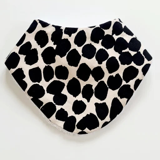 Black & Cream Spots Bandana Dribble Bib