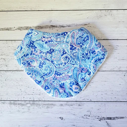 Blue Paisley Bandana Dribble Bib