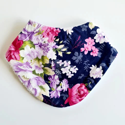 Navy Bloom Bandana Dribble Bib