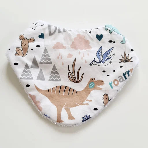Prehistoric Beige Bandana Dribble Bib