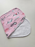 Flannelette Feathers Burp Cloth