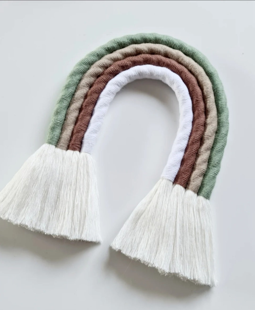 Sage & Brown Macrame Rainbow Wall Hanging - Made to order