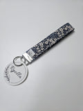 Navy Floral Wristlet