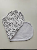 Monochrome Dinos Burp Cloth