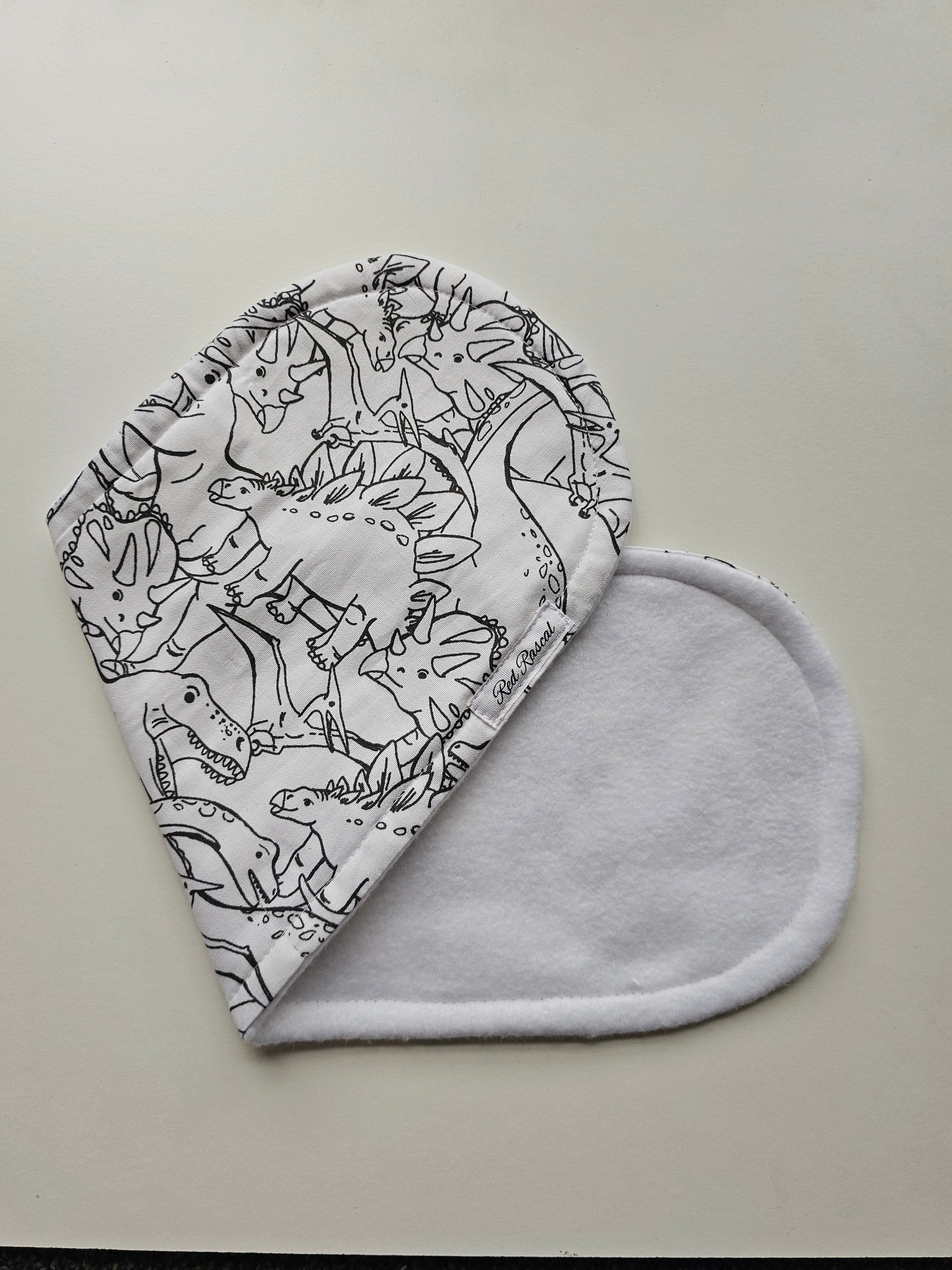 Monochrome Dinos Burp Cloth