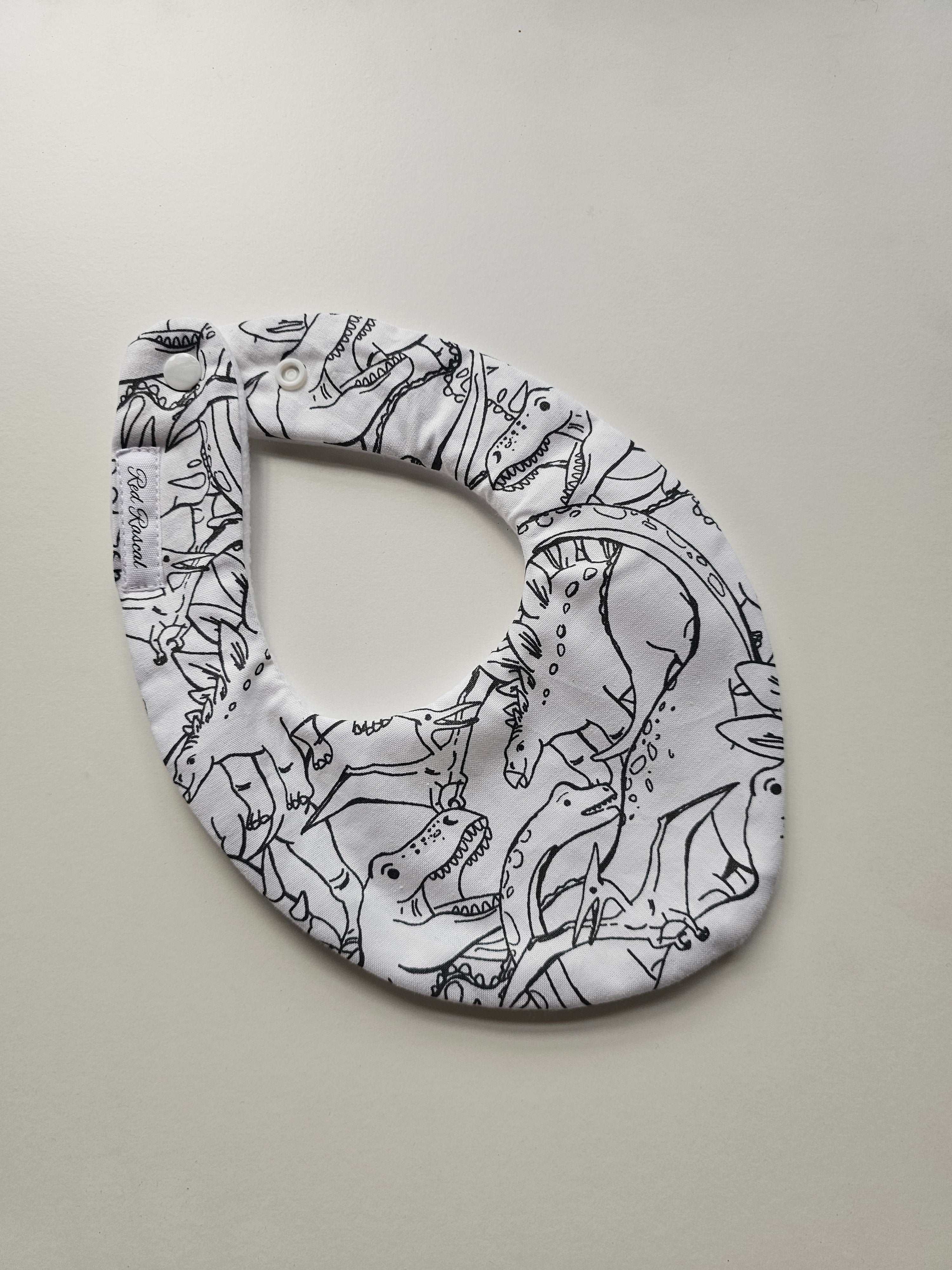 Monochrome Dinos Flat Bandana Dribble Bib