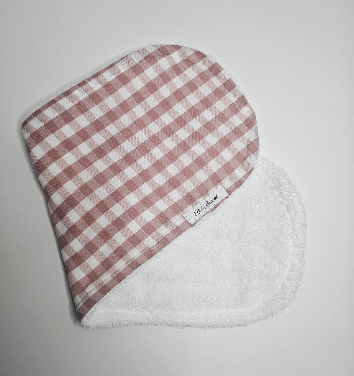 Pink Gingham Burp Cloth