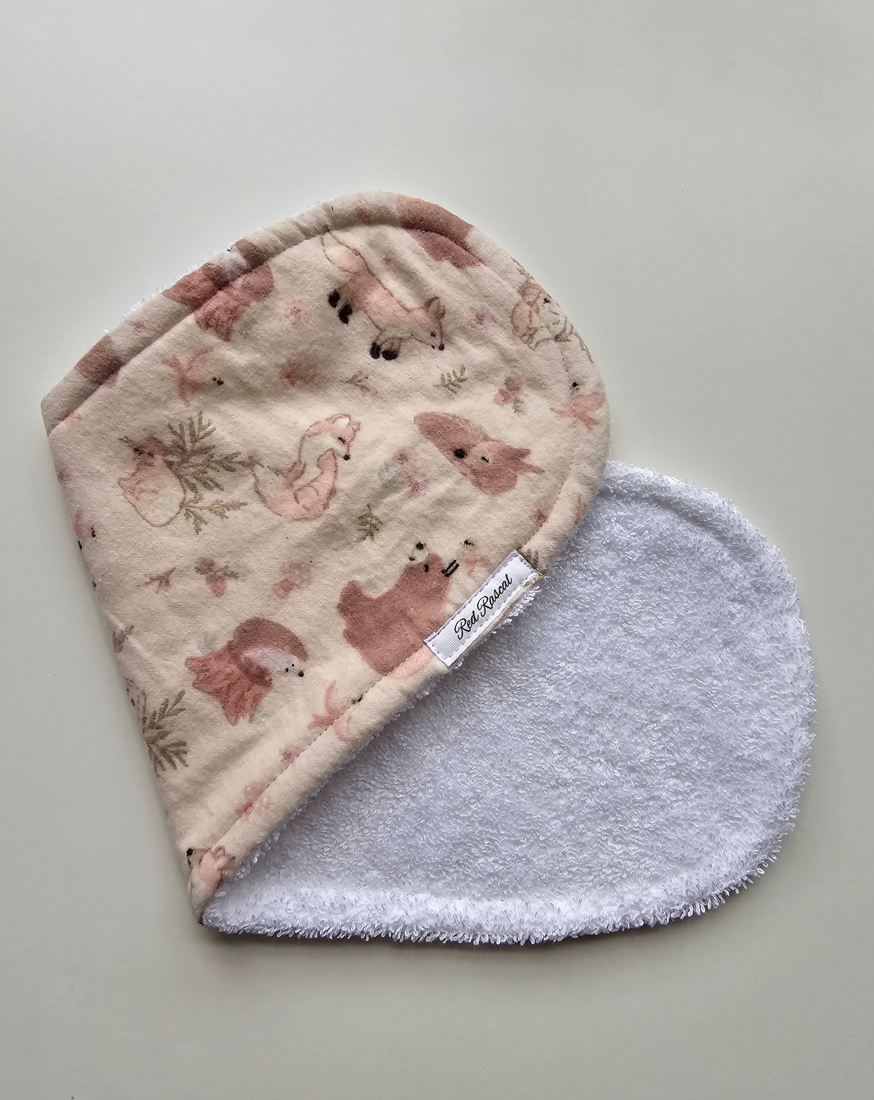 Flannelette Cream Woodlands Burp Cloth