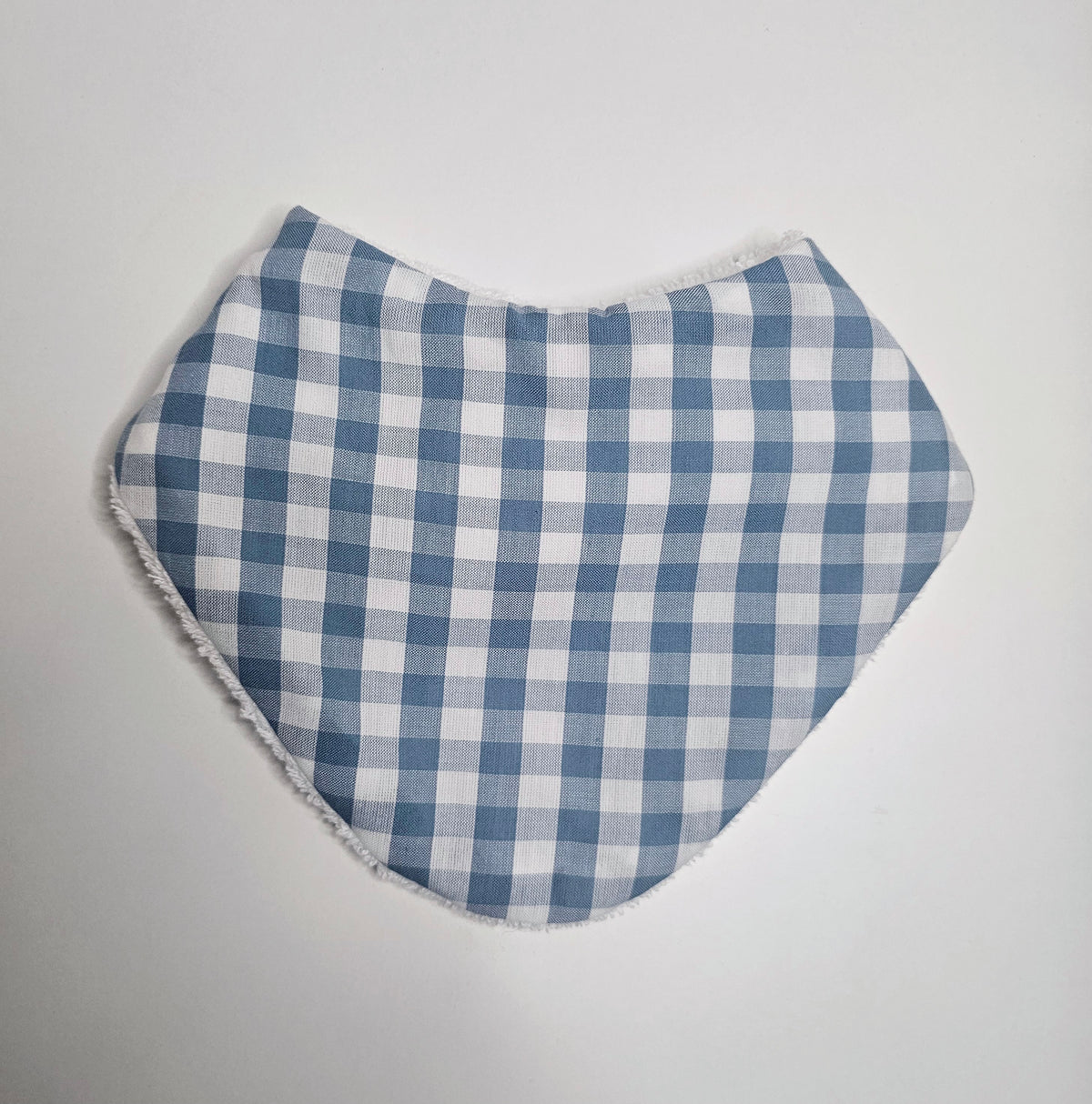 Dusty Blue Gingham Bandana Dribble Bib