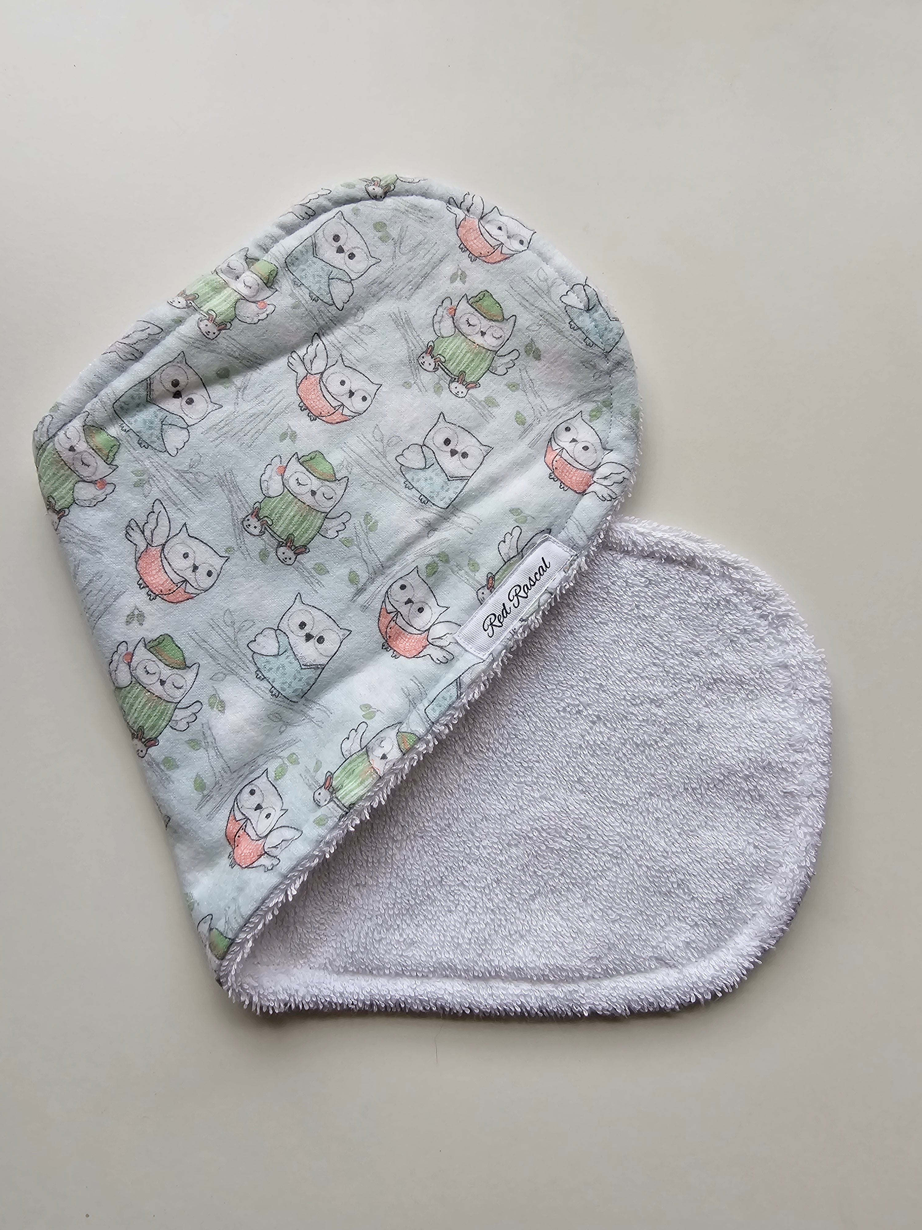 Flannelette Owls Burp Cloth