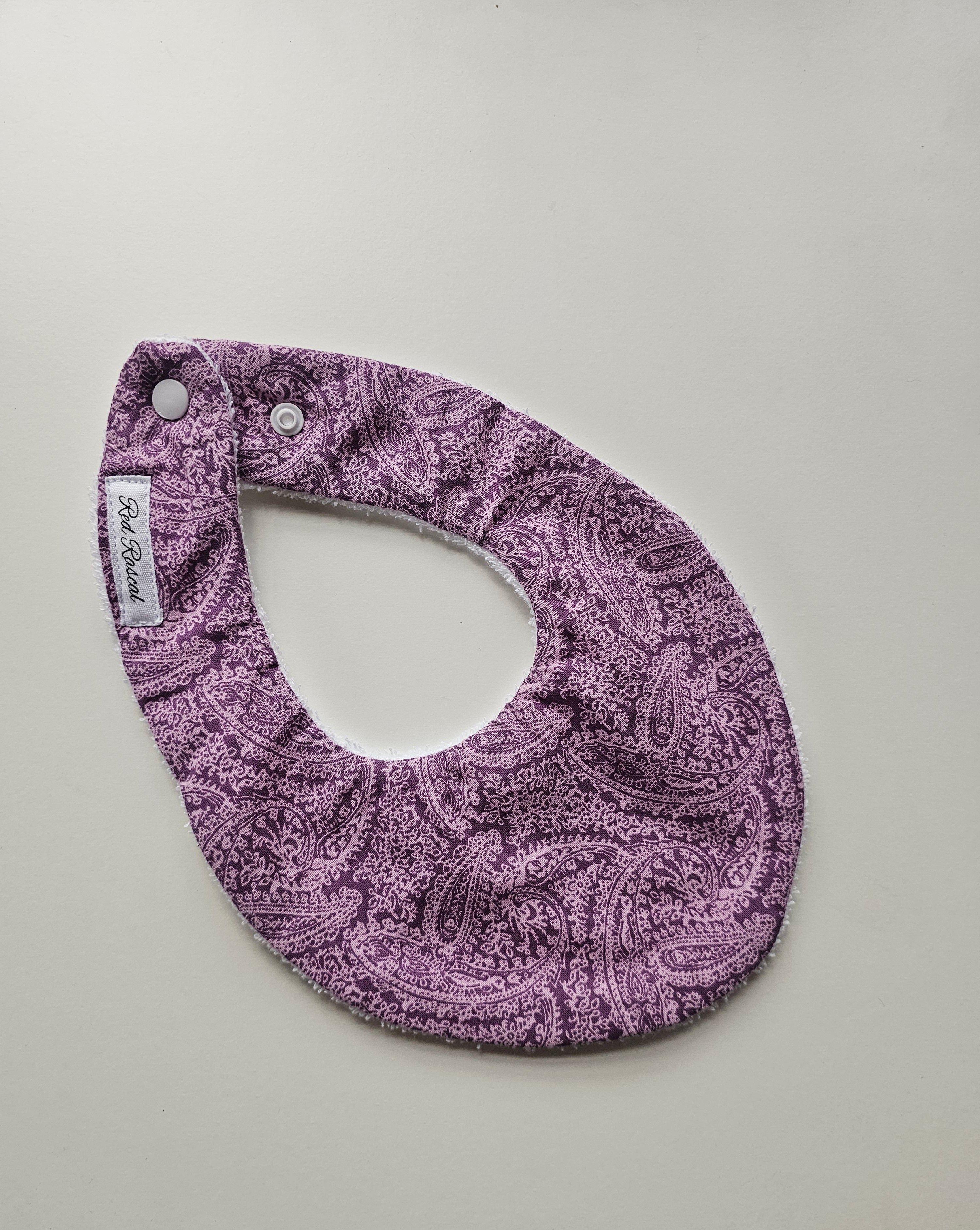 Purple Paisley Flat Bandana Dribble Bib