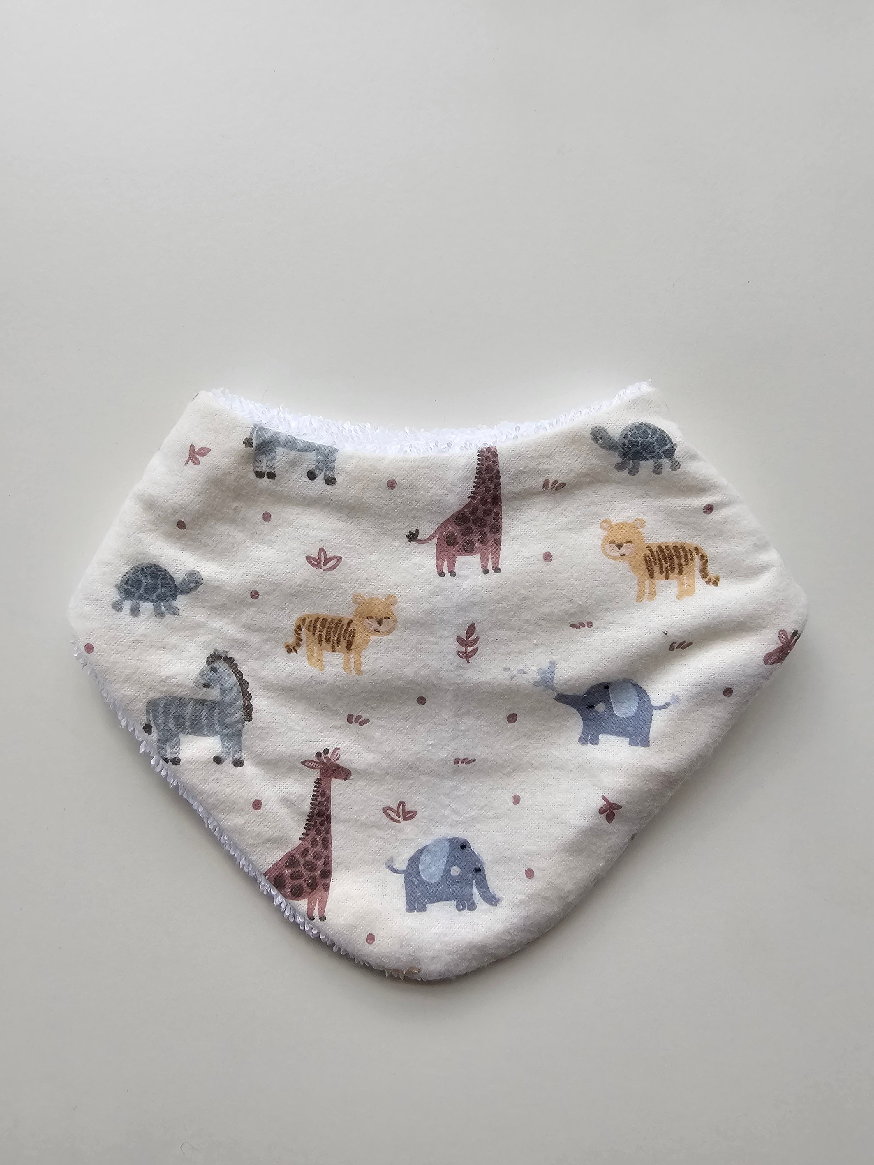Flannelette Zoo Friends Bandana Dribble Bib