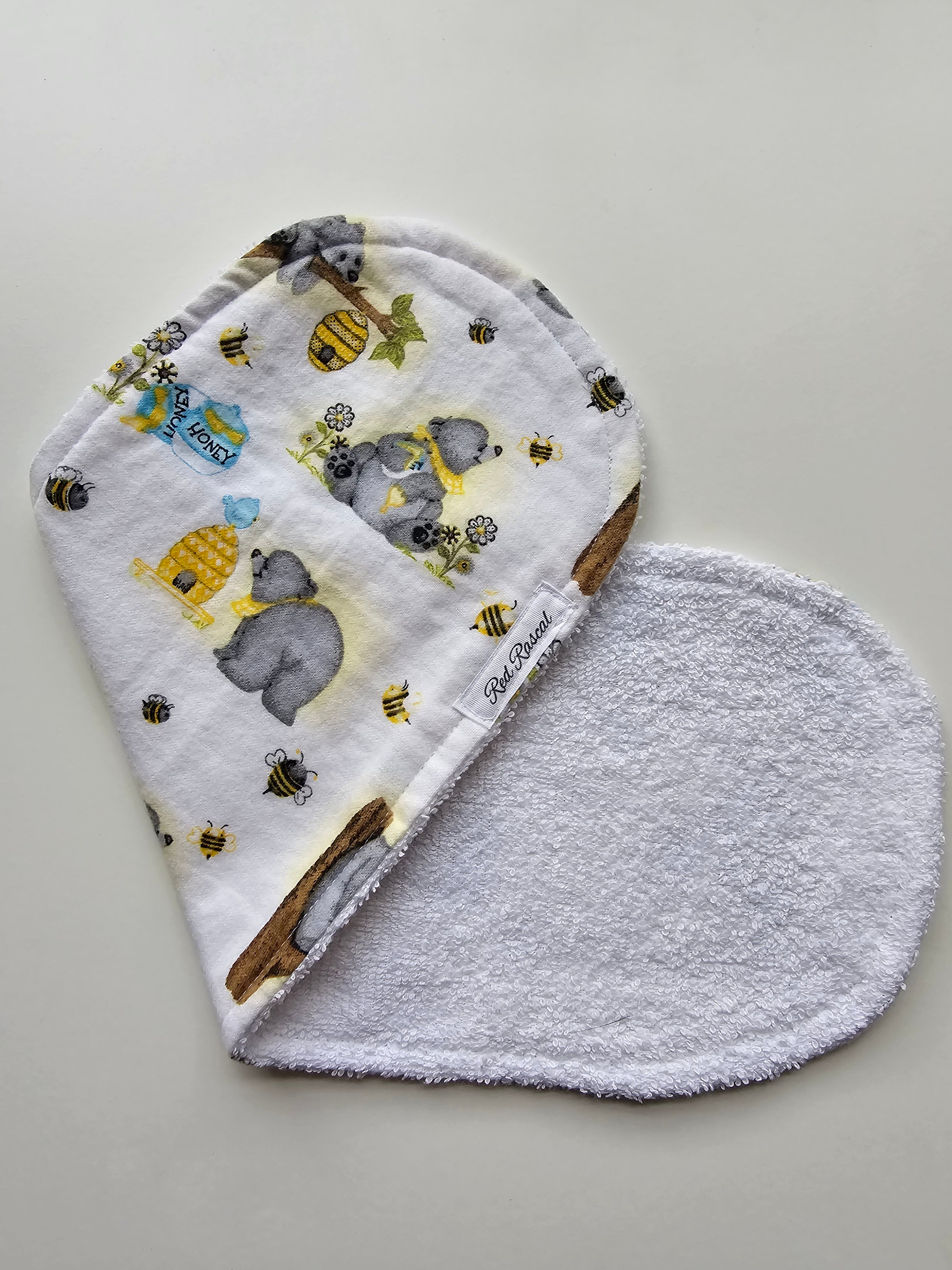 Flannelette Honey Bears Burp Cloth