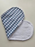 Dusty Blue Gingham Burp Cloth