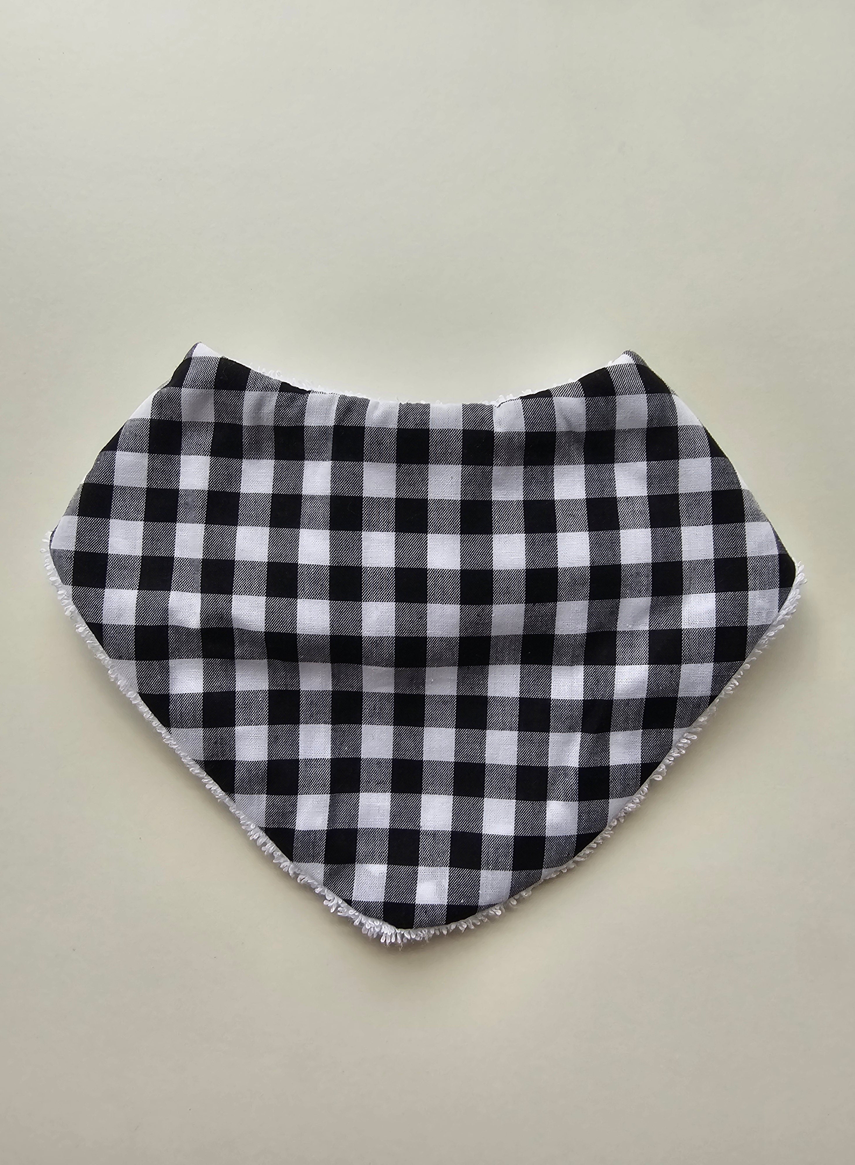 Black & White Gingham Bandana Dribble Bib