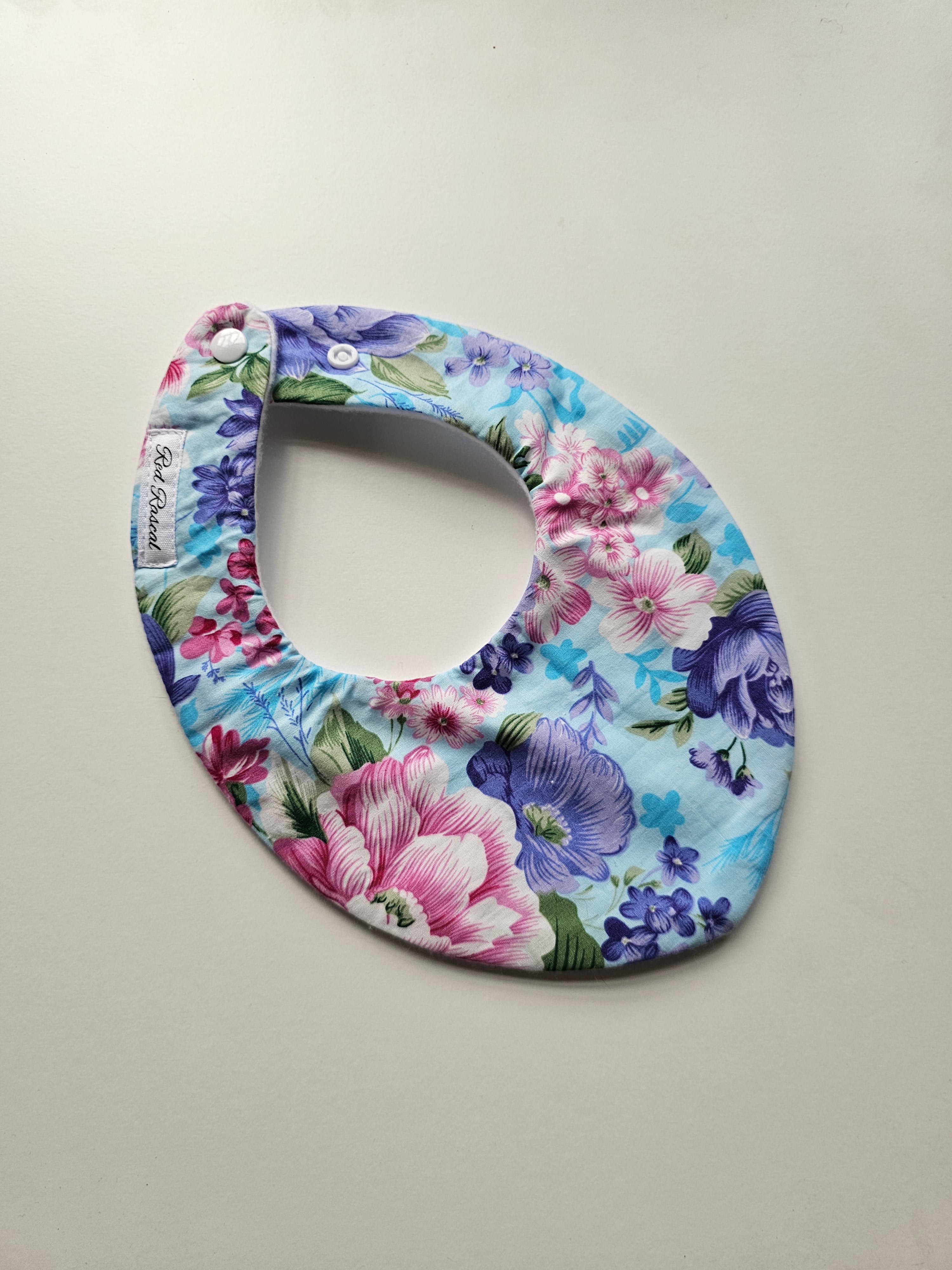 Blue Blossom Flat Bandana Dribble Bib