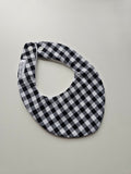Black & White Gingham Flat Bandana Dribble Bib