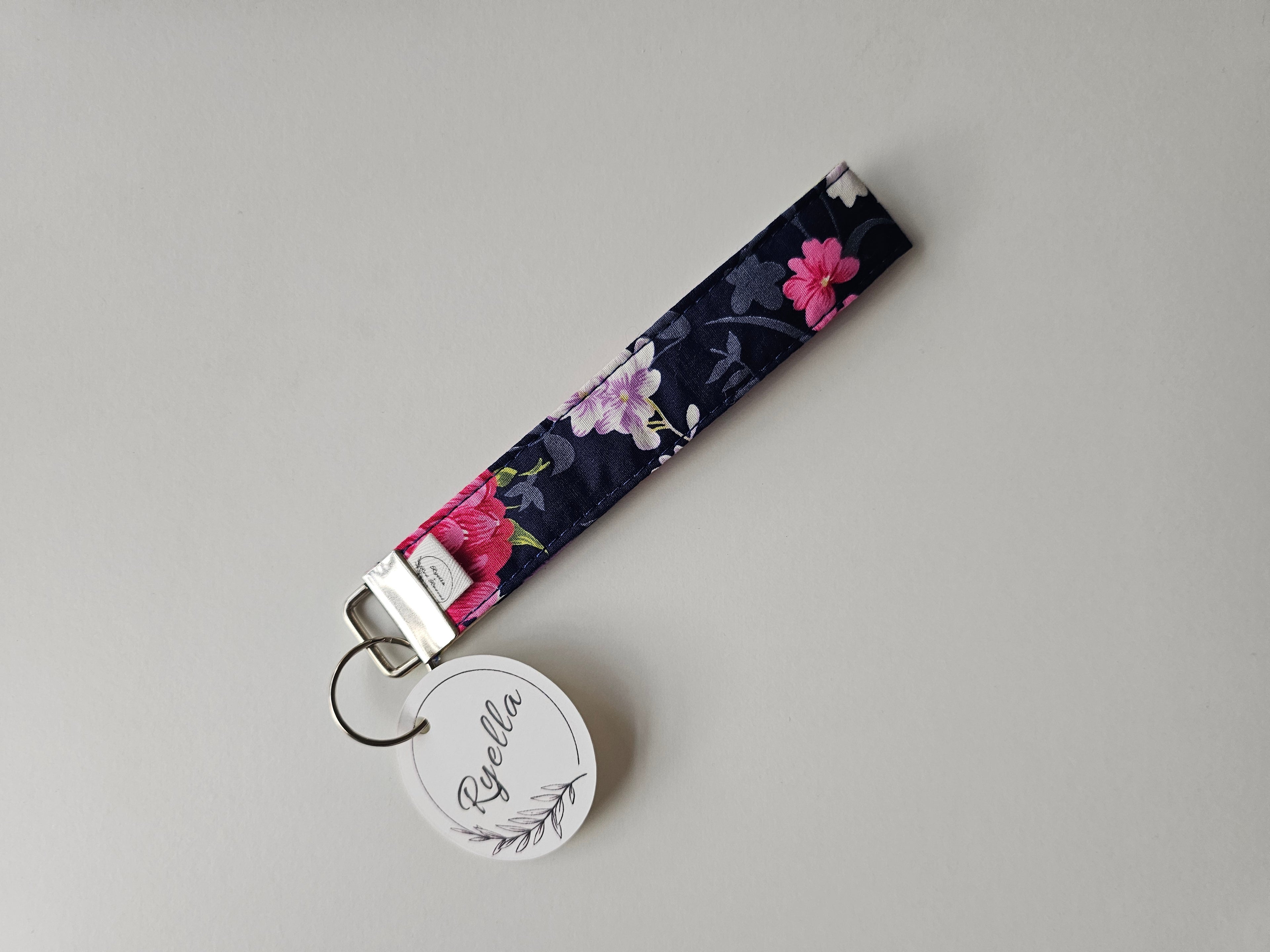 Navy Bloom Wristlet