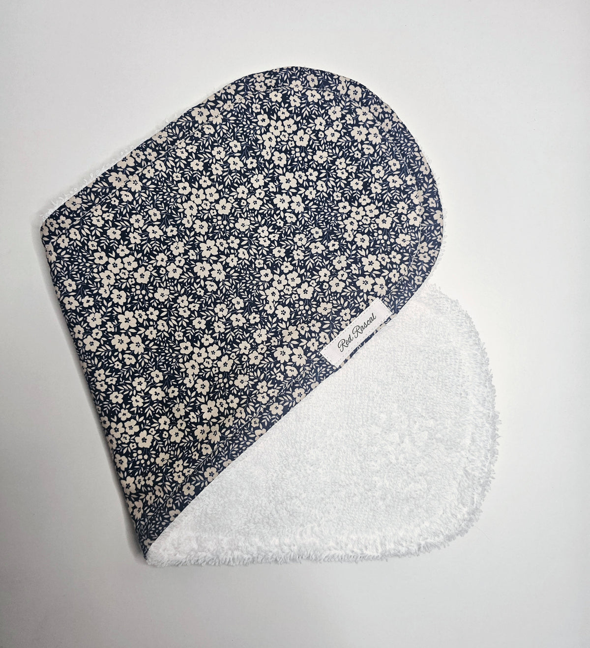 Navy Floral Burp Cloth
