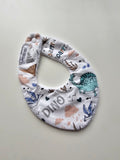 Prehistoric Beige Flat Bandana Dribble Bib