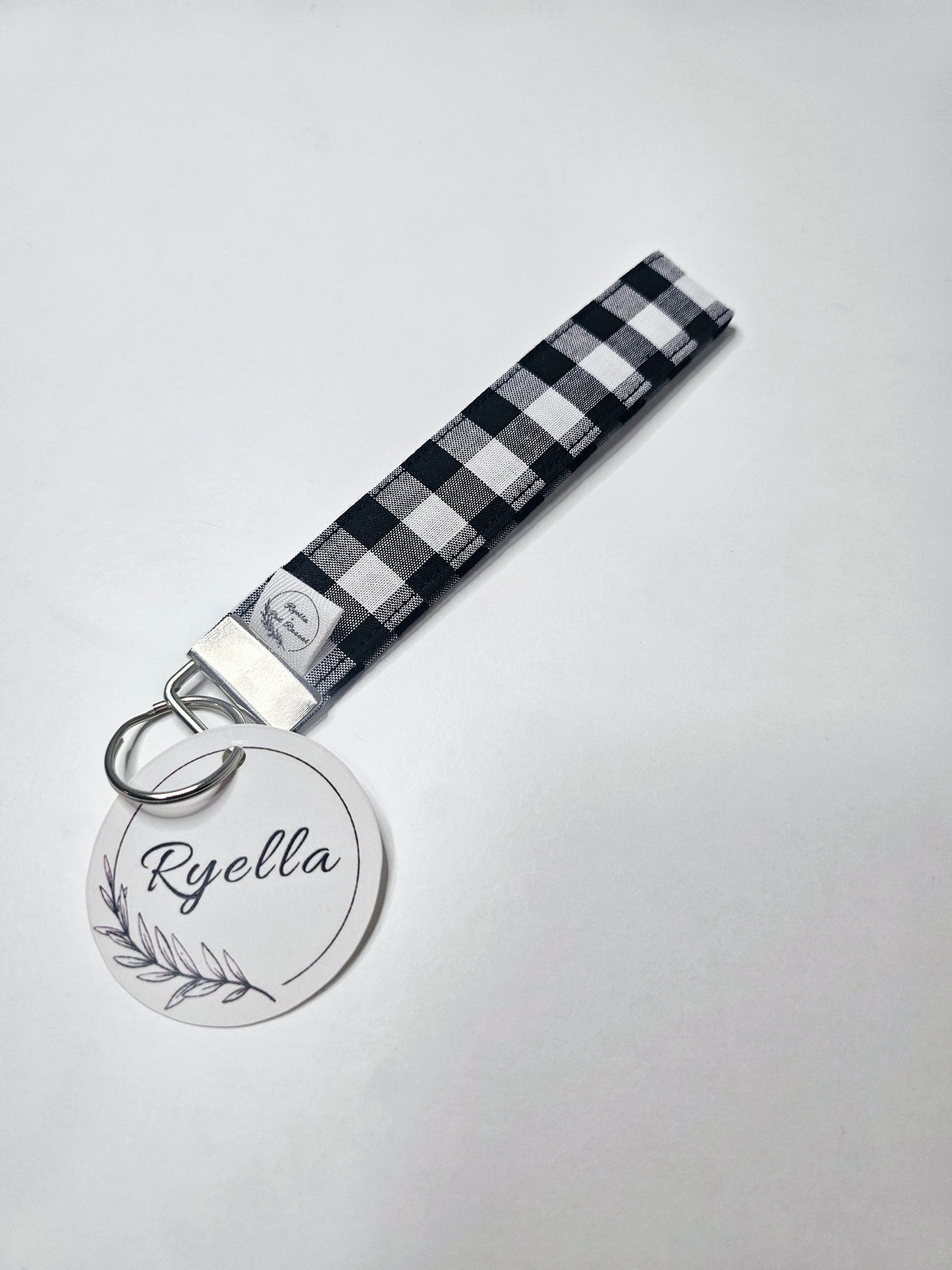 Black & White Gingham Wristlet
