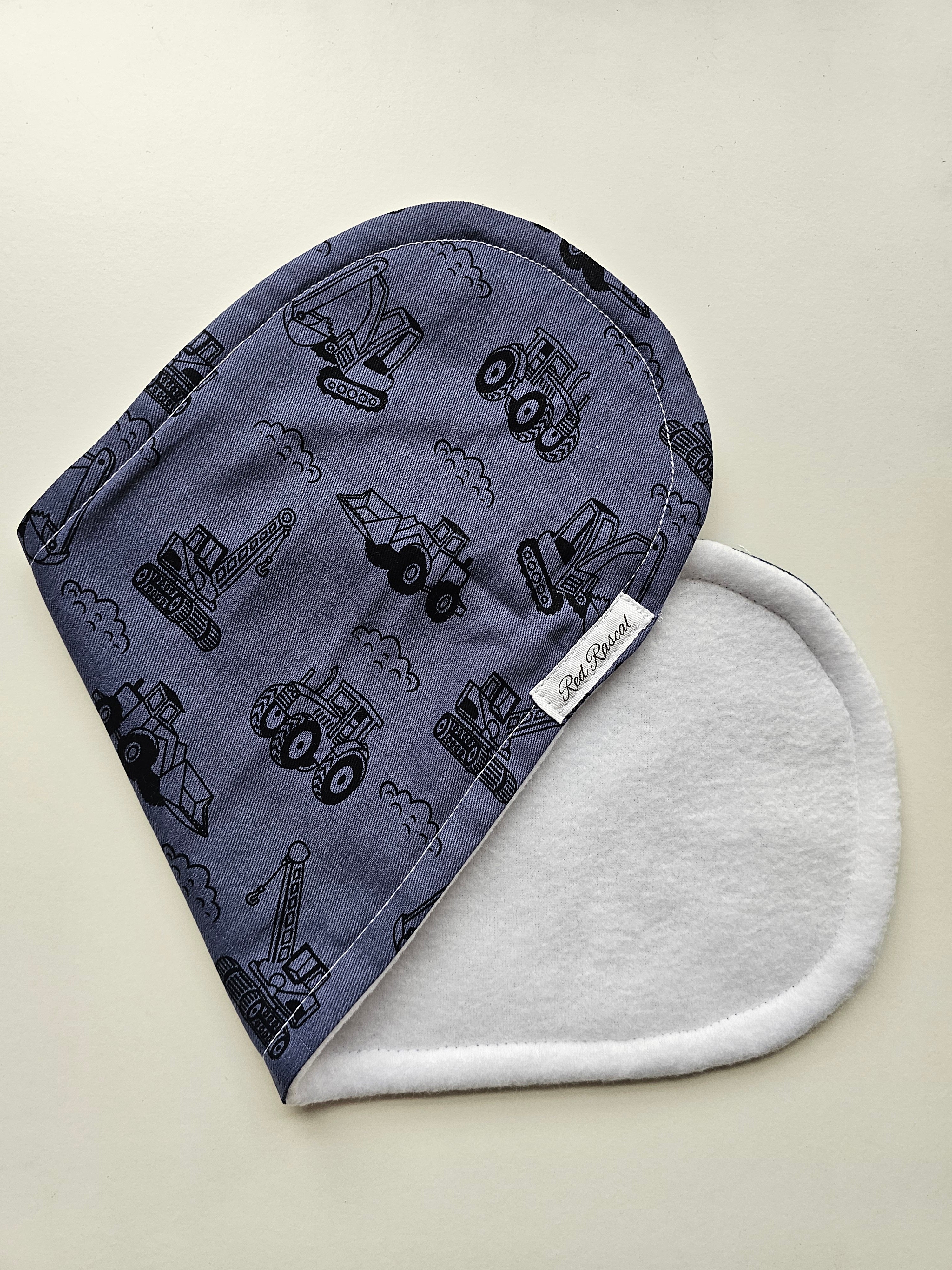 Navy Construction Burp Cloth