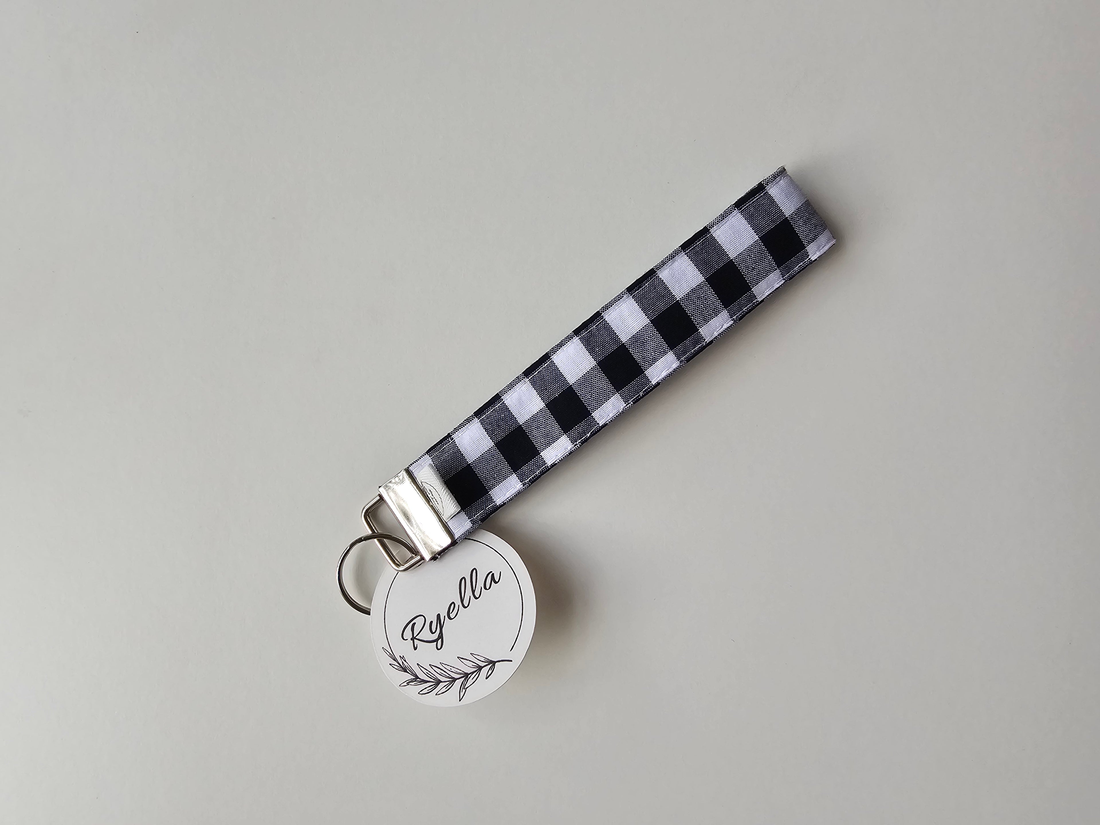 Black & White Gingham Wristlet