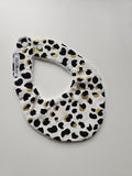 Black & Gold Animal Print Flat Bandana Dribble Bib