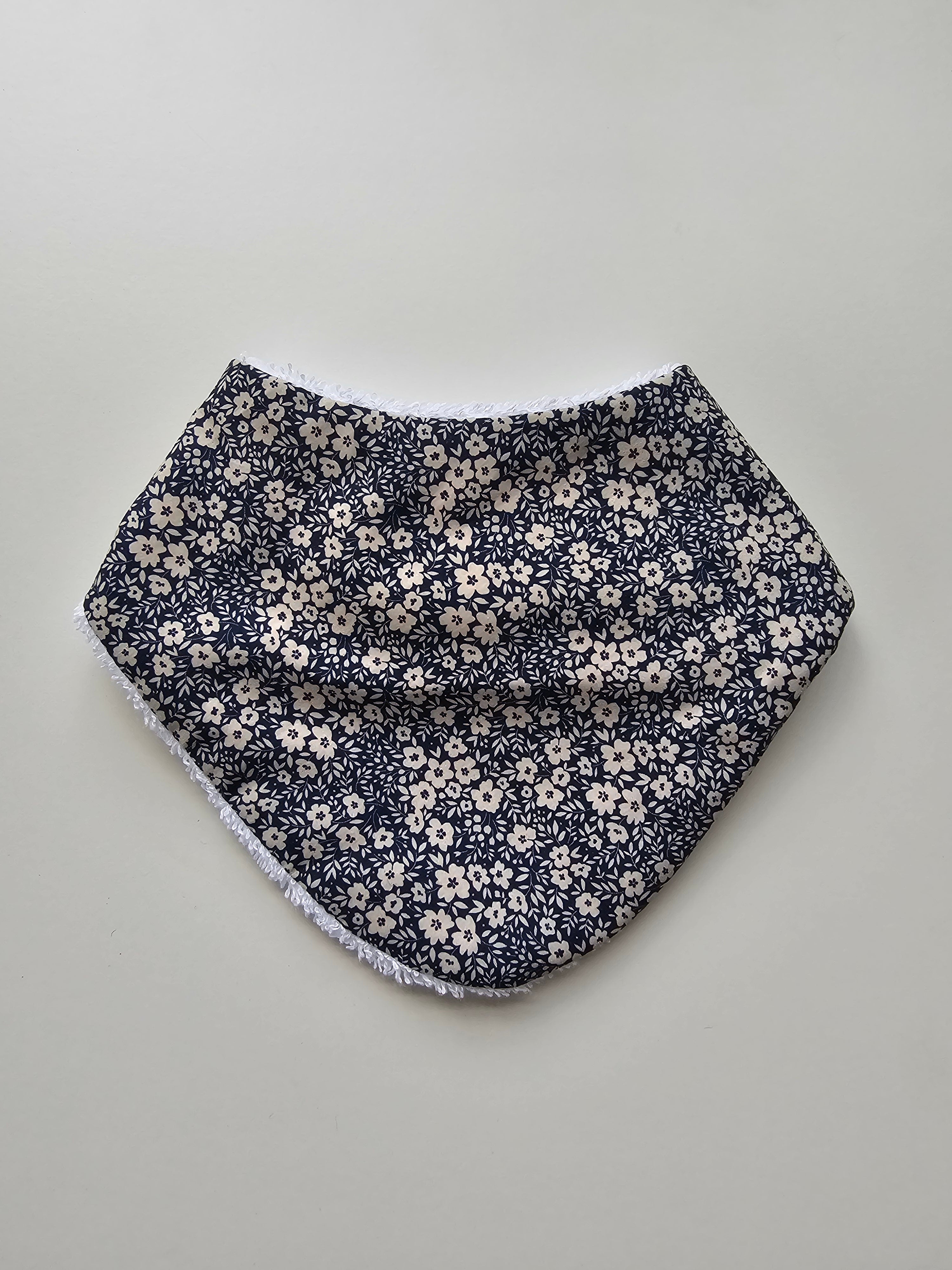 Navy Floral Bandana Dribble Bib