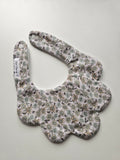 Flannelette Dainty Floral Scalloped Dribble Bib