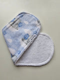 Flannelette Blue Elephants Burp Cloth