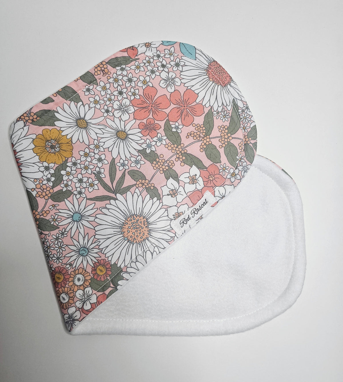 Retro Daisy Pink Burp Cloth
